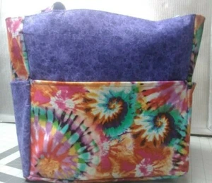 tye dye purple sparkle purse project bag handmade - Picture 1 of 8