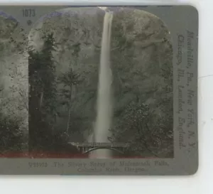 Spray plateado Multnomah Falls Columbia River Oregon O Keystone EE. UU. Stereoview - Imagen 1 de 2