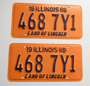 Utilería de película - Un par de matrículas ILLINOIS - Imagen 1 de 6