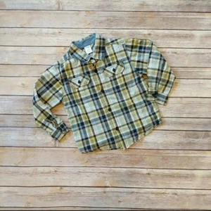 Gymboree Yellow Plaid Long-Sleeve, Collared, Button-Up Shirt 4Y - Picture 1 of 4