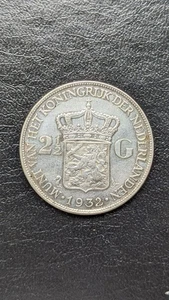 2 1/2 gulden, 1932, Netherlands, Silver 720 - Picture 1 of 2