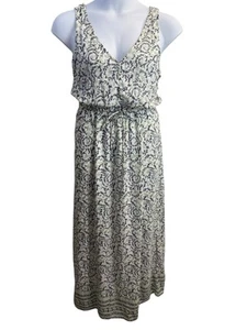 Abito donna marca Lucky M blu verde floreale maxi boho western lusinghiero usato in ottime condizioni - Foto 1 di 11