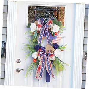 4th of July Wreath Patriotic Wreath Independence Day Wreath for Front Door - Picture 1 of 7