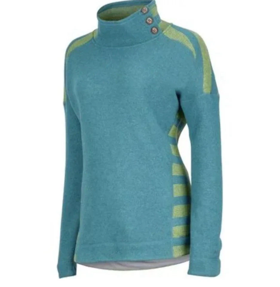 Женский пуловер Marmot размер L зеленая шерстяная смесь теплый ложный вырез - Изображение 1 из 4