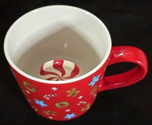 Wondershop At Target Candy Cane Christmas Mug Peppermint Inside 15 oz - Picture 1 of 5
