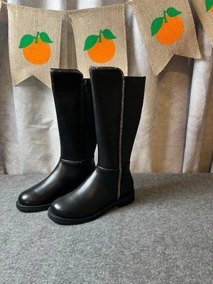 Steve Madden молодежи девочек J-Alix украшенные кожаные ботинки, черный размер 13 - Изображение 1 из 4