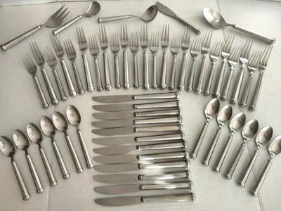 43 шт оловянных столовых приборов Gorham Octette 12 четырехместных настроек + сервировка - Изображение 1 из 4