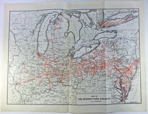 Pennsylvania Railroad - Original 1927 System Map by Poor's Publishing Co. - Picture 1 of 3
