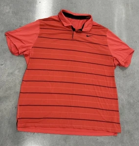 Nike Tiger Woods Collection Dri-Fit Poloshirt gestreift XXL korallenrot - Bild 1 von 6