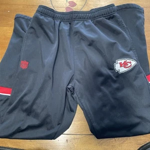 kansas city chiefs boys size 10-12 NFL Apparel brand black track pants with logo - Picture 1 of 6