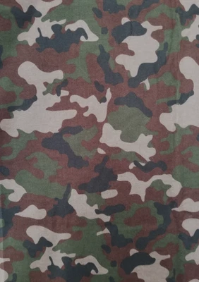 Tela camuflada de franela de algodón súper acurrucada verde marrón gris oliva BTHY Foto 1 de 3