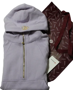 Neu Lululemon Scuba Oversized 1/2 Hoodie - Flieder & Gold mit Geschenktüte - XS/S - Bild 1 von 9