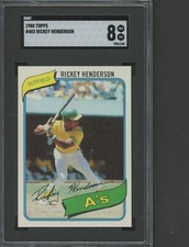 1980 Topps - #482 Rickey Henderson RC - SGC 8 Centered - Freshly Graded