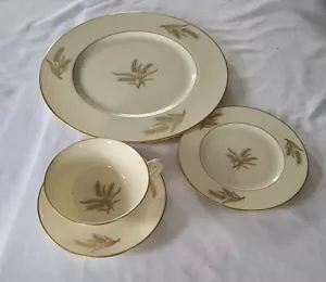 Lenox HARVEST Gold Weizen Mitte & Rand 10 1/2" Essteller Salat Tasse Untertasse Set - Bild 1 von 8
