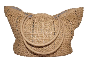 HEARTH & HAND with MAGNOLIA Large Light Tan Woven Grass Tote Bag 12x13 - Picture 1 of 10