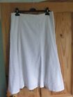 M&S CLASSIC SZ 14  WHITE BRODERIE ANGLAIS PANEL CUT  LINED COTTON SUMMER  SKIRT
