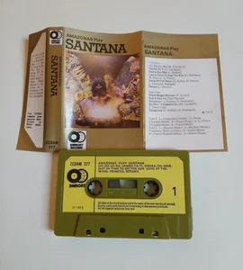 AMAZONAS PLAY SANTANA CASSETTE TAPE 1973 PAPER LABEL DAMONT UK 1973 - Picture 1 of 1