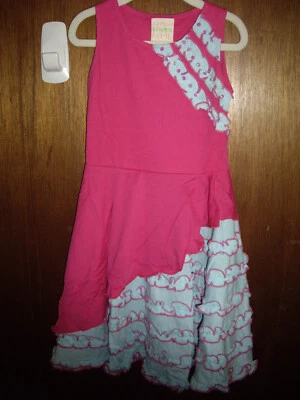 Nuevo con etiquetas Vestido sin mangas rosa frambuesa lima lima talla 4 años Lemon Loves giro en capas Foto 1 de 4