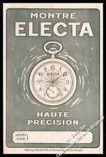 Publicité ELECTA montre à gousset Chaux-de-Fonds SUISSE Pocket watch Ad 1924