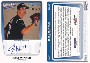 JESSE WINKER 2011 Bowman Perfect Game Auto Rookie Rc 195/225 - Picture 1 of 1