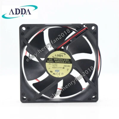 ADDA AD0924UB-A71GL Fan DC 24V 0.21A 61CFM 92*92*25MM 2-wire Cabinet Cooling Fan - Image 1 of 4