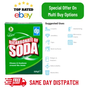 Bicarbonate of Soda Clean Freshens Multipurpose Natural Cleaner Anti odour 500g - Picture 1 of 6