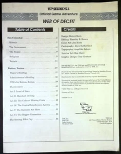 Top Secret S.I. Web of Deceit Abenteuer komplett TSR 7634 Abenteuer Bob Kern - Bild 1 von 2