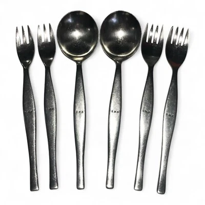 Cubiertos de acero inoxidable RMH modernos de mediados de siglo Mappin & Webb ORIANA Foto 1 de 4