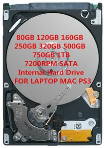 80GB 120GB 160GB 250GB 320GB 500GB 750GB 1TB 2.5" 7200RPM SATA HARD DRIVE HDD - Picture 1 of 13