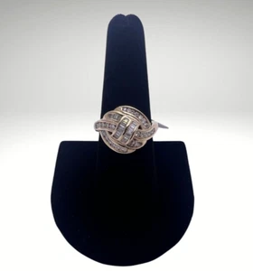 Anello oro cocktail con diamanti nodo 1,20 CTW 14KYG - Foto 1 di 8