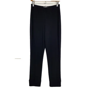 Sympli Tapered Slinky Pull On Pant 8 Black Split Hem Stretch Travel Comfort - Picture 1 of 10