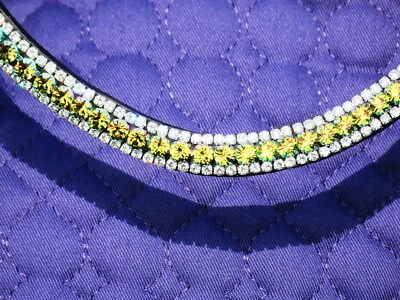 F.S.S FSS Kristallbling gebogenes Stirnband SCHIMMER Le Mieux Zitrone Citrin Zitronengelb 🙂