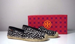 Tory Burch McKenzie Black Pony Print Leather and Calf Hair Espadrilles Size 10 - Picture 1 of 11