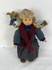 Vintage Adult Collectors Dolls Ceramic Face Doll Hand Painted Blonde Braided 9"