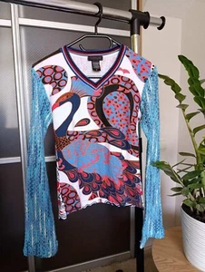 Y2K CUSTO BARCELONA VINTAGE ARCHIVE MESH TOP LONGSLEEVE - Picture 1 of 12