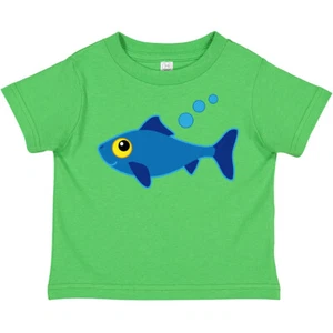 Inktastic Fishing Blue Fish Toddler T-Shirt Cute Animals Hobbies Pets Child Kid - Picture 1 of 9