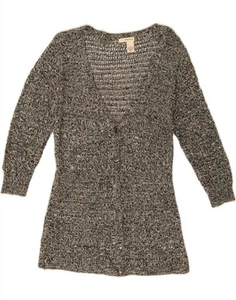 DKNY Womens Longline Cardigan Sweater UK 14 Medium Grey Cotton DC80 - Picture 1 of 2