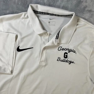 Georgia Bulldogs Polo Shirt Mens Medium Nike Dri-Fit Monogramed Spell Out Logo - Picture 1 of 9