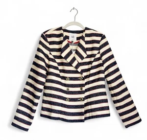CAbi / Love, Carol Collection Nautical Cruise Stripe Blazer Jacket - Sz 6 - New - Picture 1 of 10