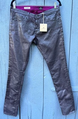 NUEVO CON ETIQUETAS Adriano Goldschmied (30-R) Abrigo de Cera Marrón Legging Tobillo Pantalones de mezclilla súper ajustados Foto 1 de 4