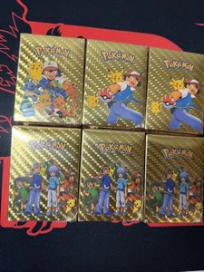 Mazo de cartas coleccionables Pokemon dorado 6 paquetes 55 cartas cada paquete Fan Art nuevo sellado - Imagen 1 de 2
