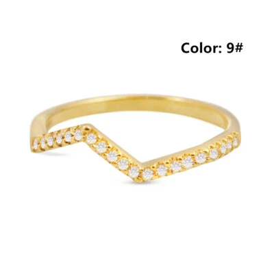 Lindos anillos de circón cúbico de 9 colores enchapados en oro amarillo de 18k para mujer talla 6-10 Foto 1 de 4