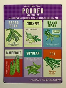 Grown Your Own Podded Vegetables - Wandschild aus Blech - Bild 1 von 1