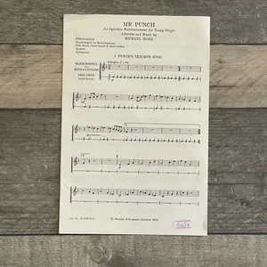 Mr Punch Opera Sheet Music Page Metalphone and Glockenspiel  - Picture 1 of 2