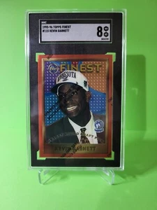 1995-96 Topps Finest #115 Kevin Garnett (RC) W/coating MN Timberwolves SGC 8 - Picture 1 of 3