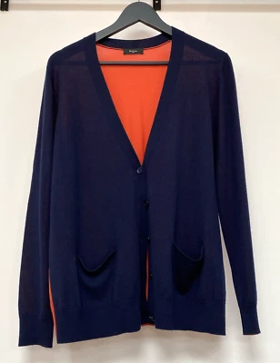 Paul Smith Black Label Women’s Cardigan navy orange 100% fine wool knit size L - Image 1 of 4