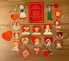 29 Vtg Valentines Day Mini Diecut Decorations - For Making Cards Carrington 