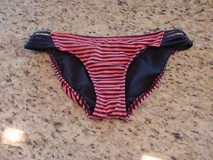 NUOVO slip bikini donna Mossimo rosa e grigio a righe taglia XS - Foto 1 di 4