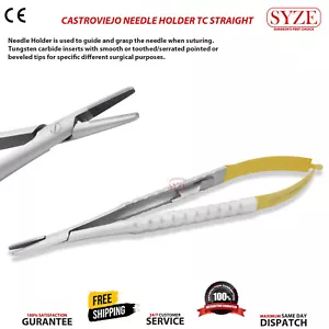 Dentale Castroviejo Porta Aghi 14cm Microchirurgico Doppia Molla Strumenti 1X - Foto 1 di 3