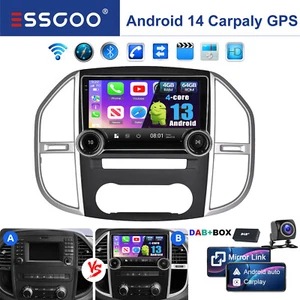 4G+64GB Für Benz Vito W447 14-2020 10.1" Android 14 Autoradio GPS Navi WIFI DAB+ - Bild 1 von 18